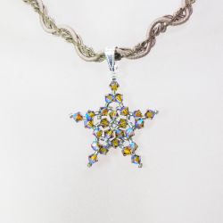 Pendant 40cm - Crater-Khaki Braid - Pendant 40cm - Laiton argenté